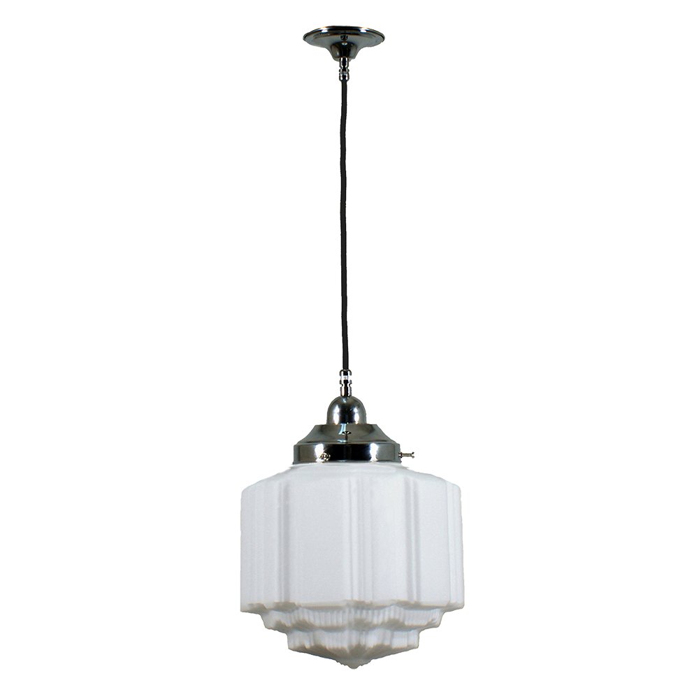 St Kilda 8" 1 Light CORD Pendant Light - Black/Chrome/Polished Brass