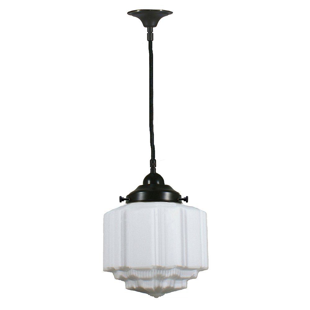 St Kilda 8" 1 Light CORD Pendant Light - Black/Chrome/Polished Brass