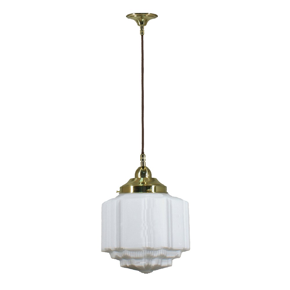 St Kilda 8" 1 Light CORD Pendant Light - Black/Chrome/Polished Brass