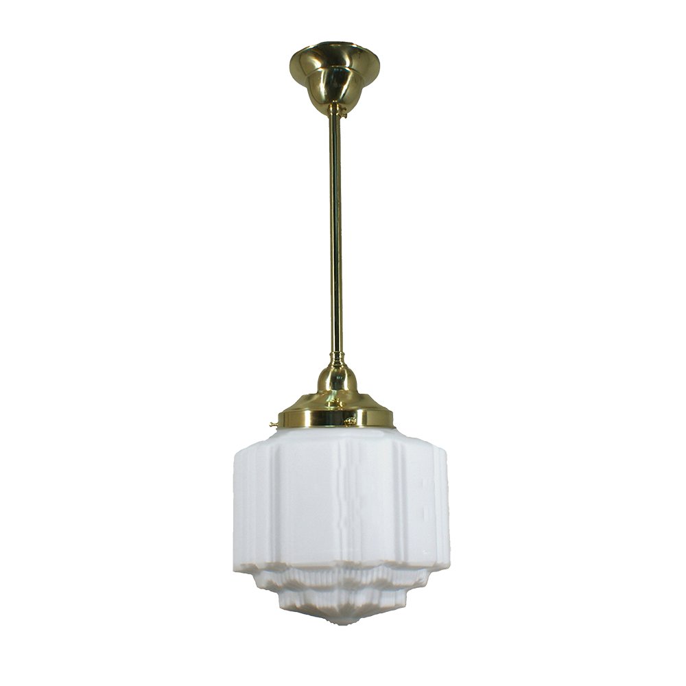 St Kilda 8" 1 Light ROD Pendant Light - Black/Chrome/Polished Brass/Chrome Retro