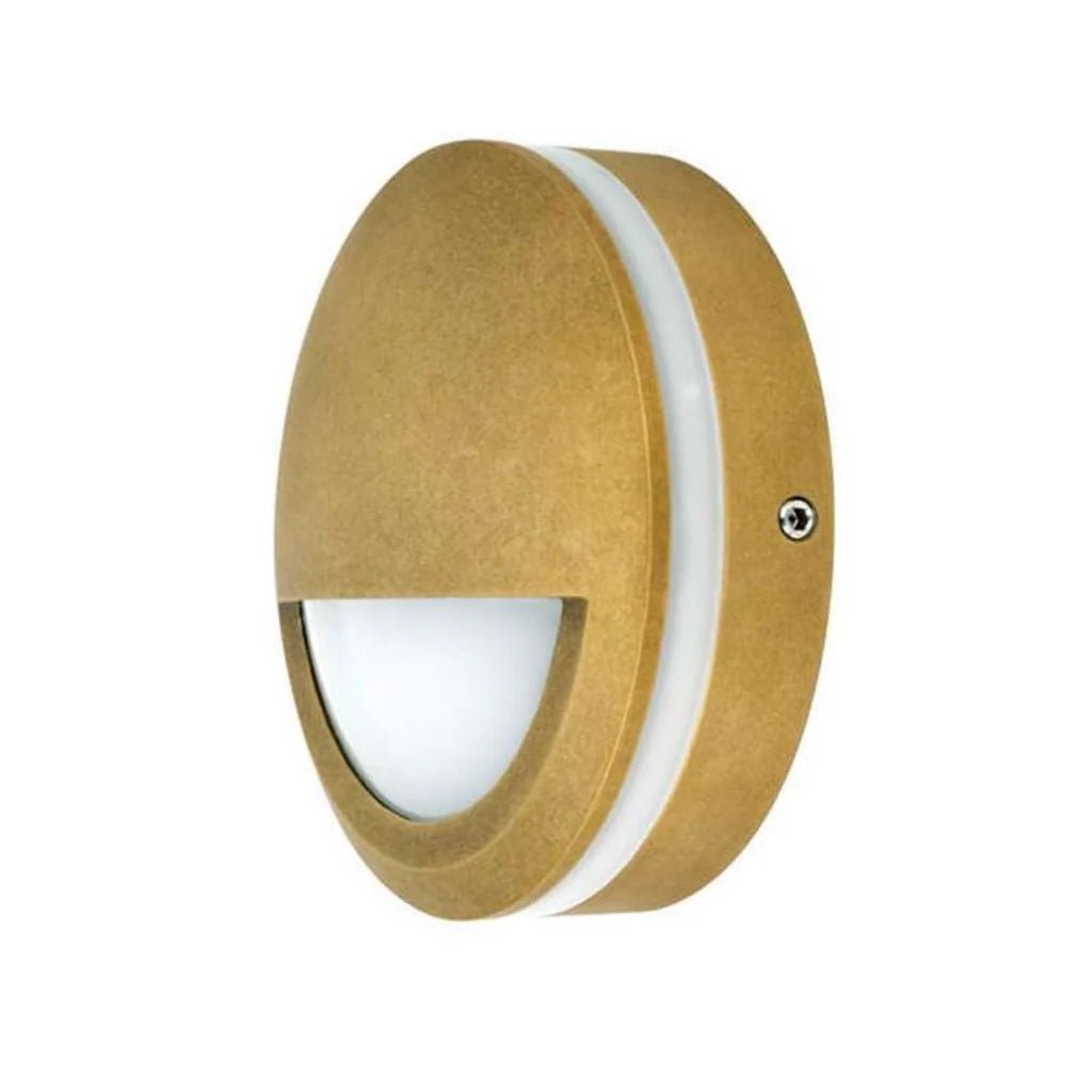 STE Exterior LED Eyelid Step Light 12v/240v 6w in Antique Brass CLA Lighting - PL - STE19, PL - STE20 - Mases LightingCLA