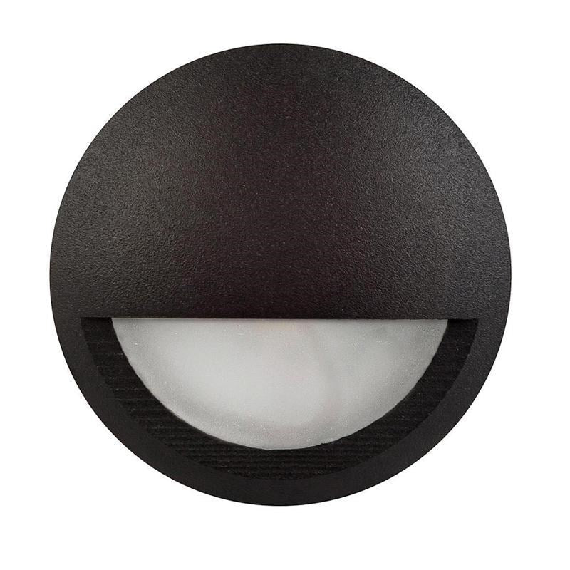 Surface Mounted Step Light with Eyelid Black HV2961 - Mases LightingHavit Lighting