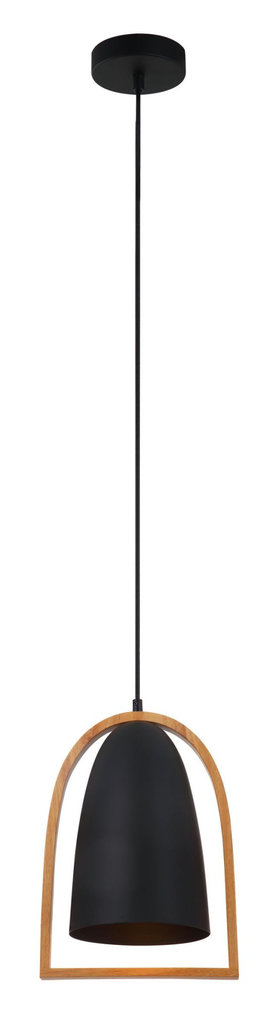 Swing Pendant Light in Oblong, Dome or Ellipse Wood Frame (White or Black) - Mases LightingCLA