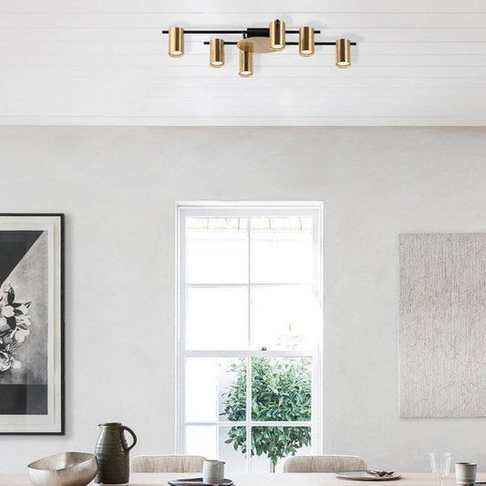 Tache Ceiling Light 6Lt Adjustable Head in Brass, Brass/Black, Chrome, Black or White - Mases LightingCLA