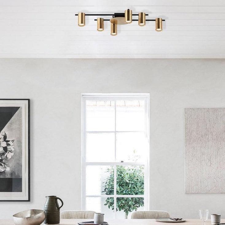 Tache Ceiling Light 6Lt Adjustable Head in Brass, Brass/Black, Chrome, Black or White - Mases LightingCLA