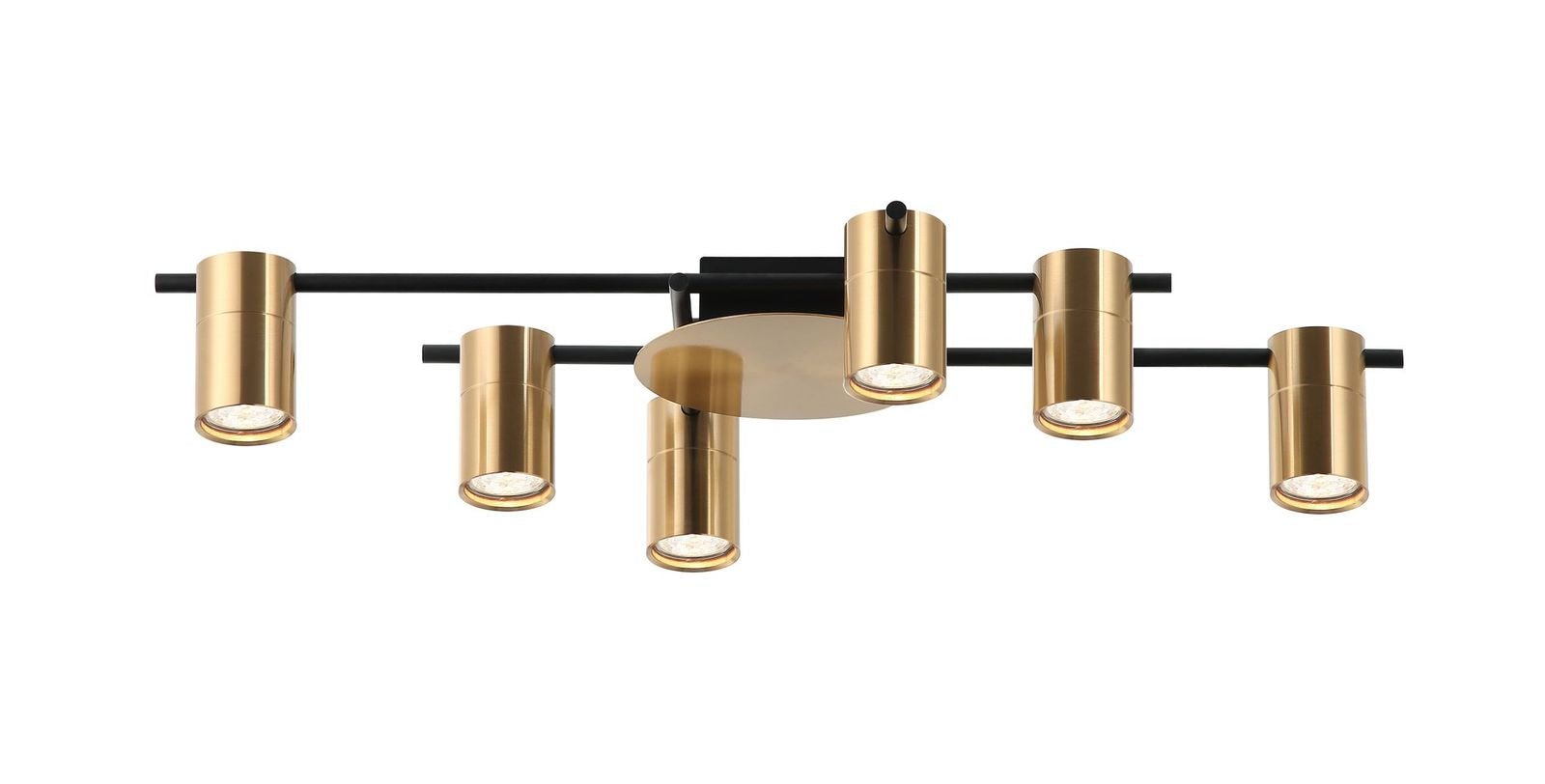 Tache Ceiling Light 6Lt Adjustable Head in Brass, Brass/Black, Chrome, Black or White - Mases LightingCLA