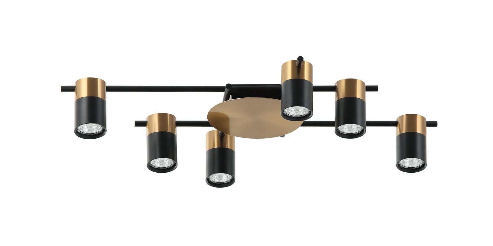 Tache Ceiling Light 6Lt Adjustable Head in Brass, Brass/Black, Chrome, Black or White - Mases LightingCLA