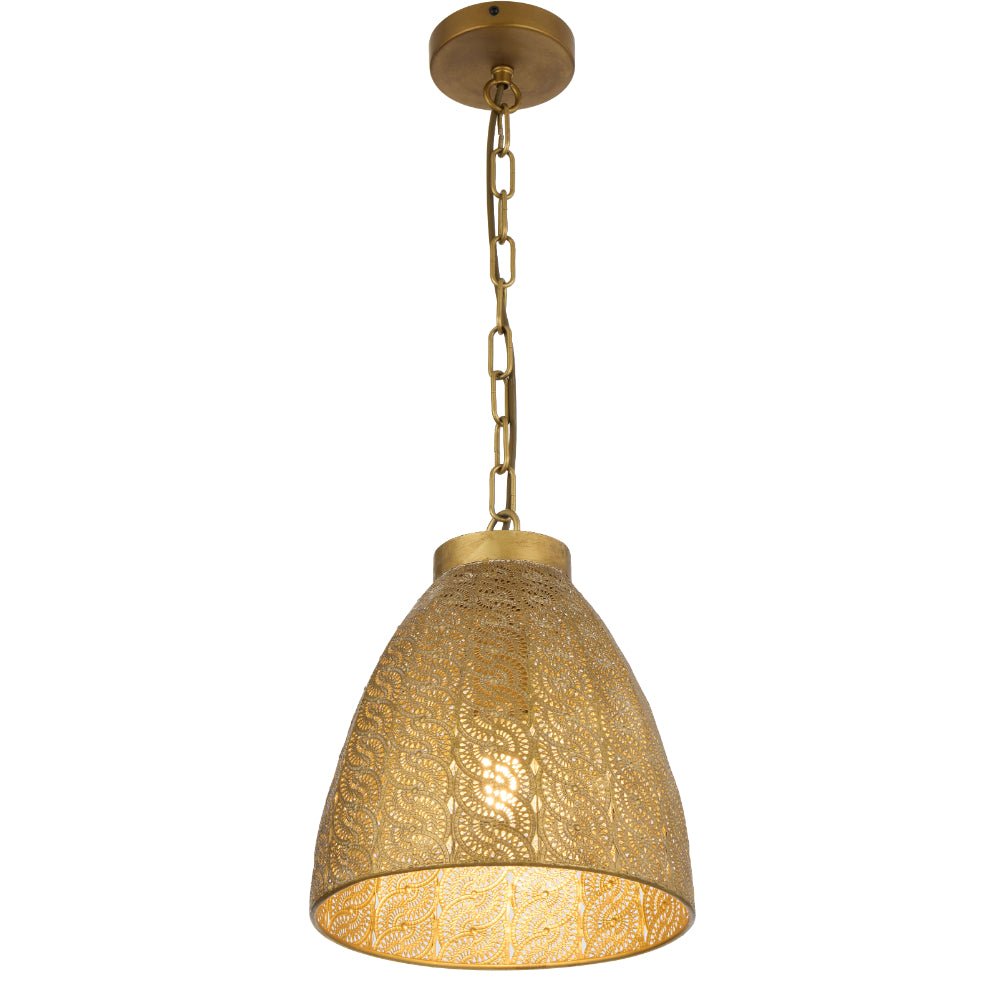 Telbix Aydin 28cm 1 Light Pendant Antique Gold AYDIN PE28 - AB - Mases LightingTelbix
