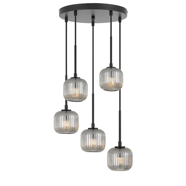 Telbix Bobo 5 Pendant Antique Gold/Black Smoke
