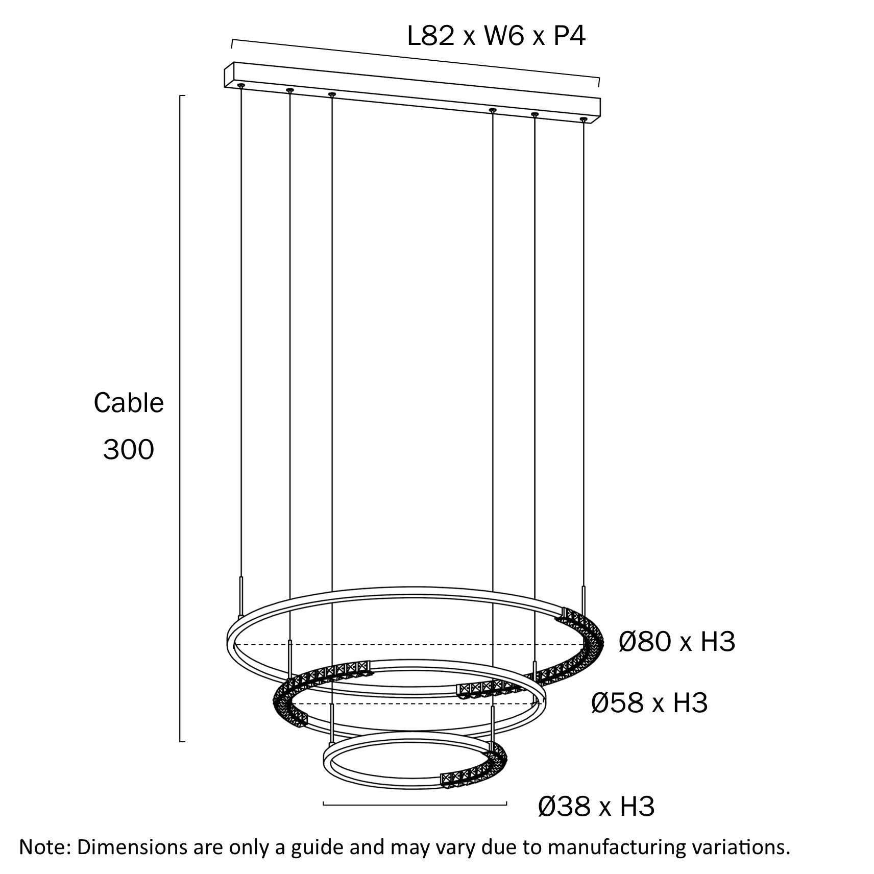 Telbix Brera 3 Tier Pendant - Mases LightingTelbix