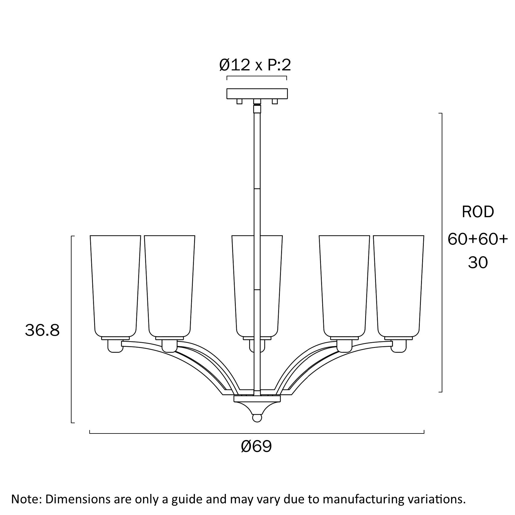 Telbix Brevan 5 Light Pendant - Mases LightingTelbix