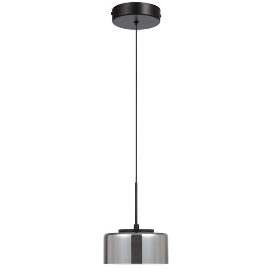 Telbix Cedro 1 Light Pendant Black/Smoke Glass - Mases LightingTelbix