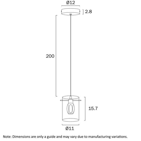Telbix Crevil 1 Light Pendant - Mases LightingTelbix