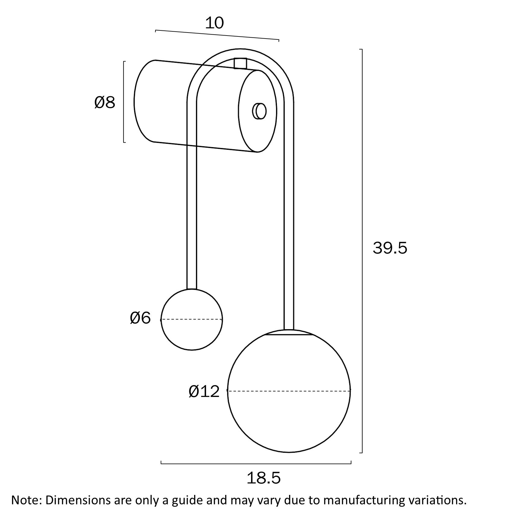 Telbix Felton Arm Wall Light Black FELTON WBA-BKSMT