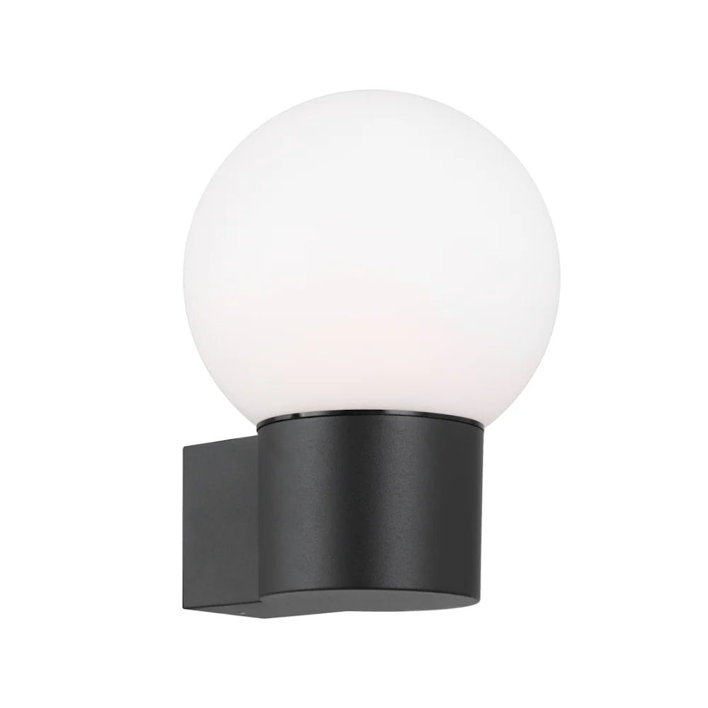 Telbix Gorem Exterior Wall Light Black / Opal Matt - Mases LightingTelbix