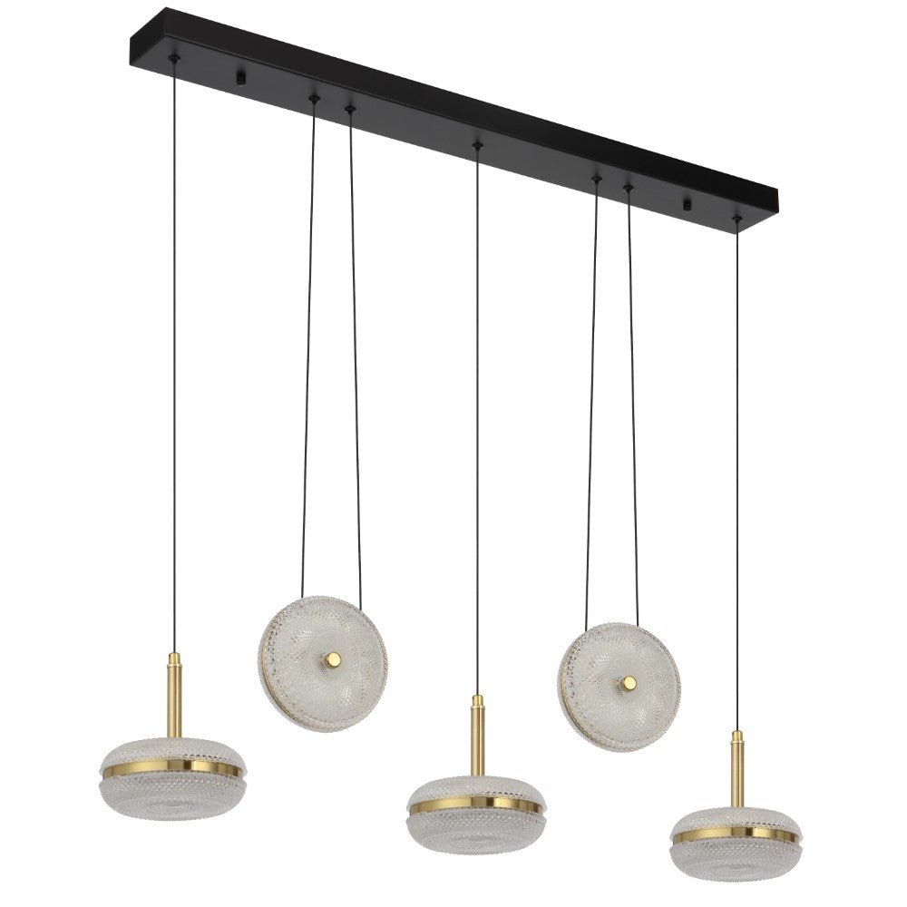 Telbix Govan 5 Light LED Pendant Antique Gold / Warm White - GOVAN PE5B-AG