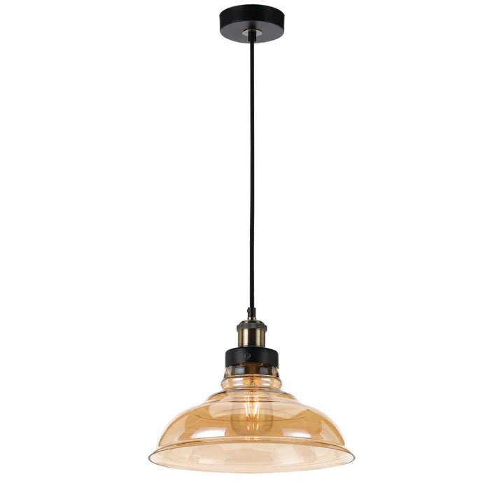 Telbix Hertel 30 Pendant - Black Amber - Mases LightingTelbix