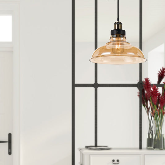 Telbix Hertel 30 Pendant - Black Amber - Mases LightingTelbix