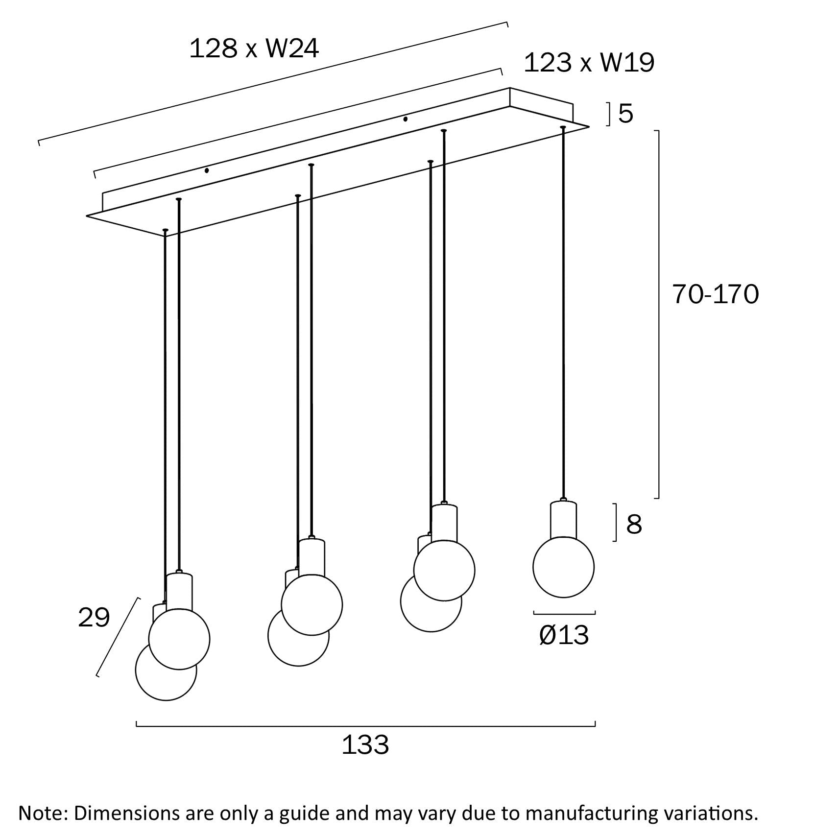 Telbix Invar 7 Light Bar Pendant - Mases LightingTelbix