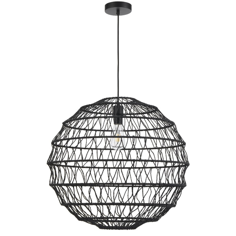 Telbix Ivalo Pendant Light in Black or Natural Colors 45CM 60CM