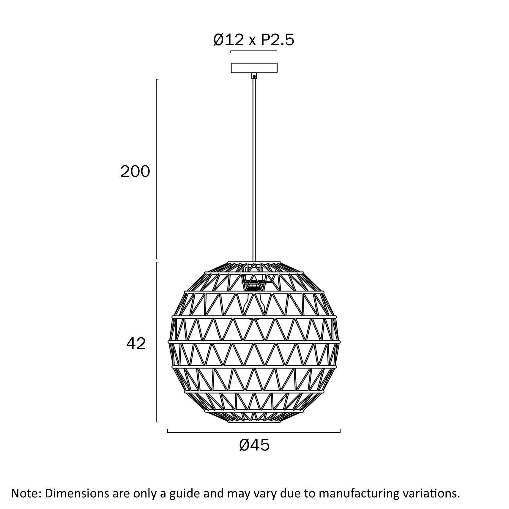 Telbix Ivalo Pendant Light in Black or Natural Colors 45CM 60CM