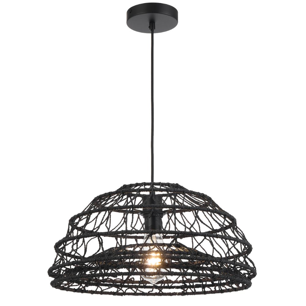 Telbix Ivalo Pendant Light in Black or Natural Colors 45CM 60CM