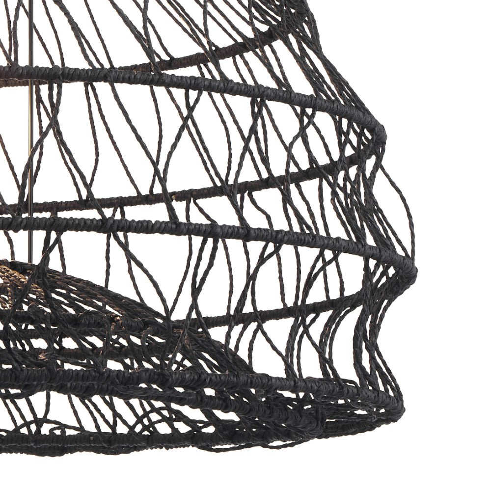 Telbix Ivalo Pendant Light in Black or Natural Colors 45CM 60CM
