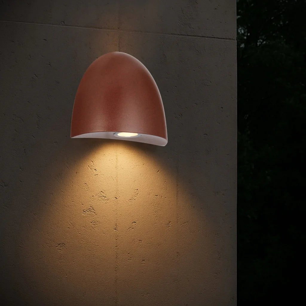 Telbix Jora Exterior Step Wall Light in Corten, Verde Green and Black