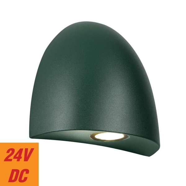 Telbix Jora Exterior Step Wall Light in Corten, Verde Green and Black