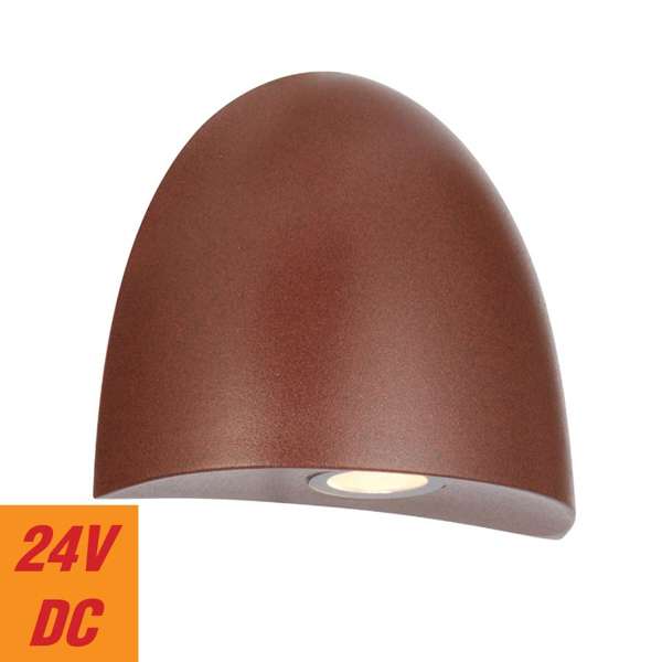 Telbix Jora Exterior Step Wall Light in Corten, Verde Green and Black