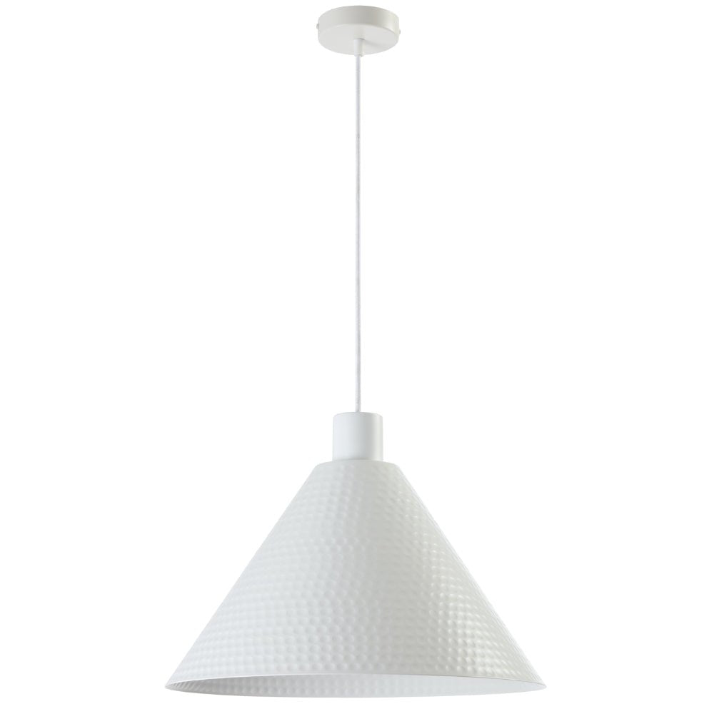 Telbix Kestra Iron 43cm Pendant White KESTRA PE40 - WH - Mases LightingTelbix