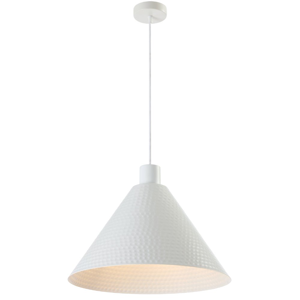 Telbix Kestra Iron 43cm Pendant White KESTRA PE40 - WH - Mases LightingTelbix