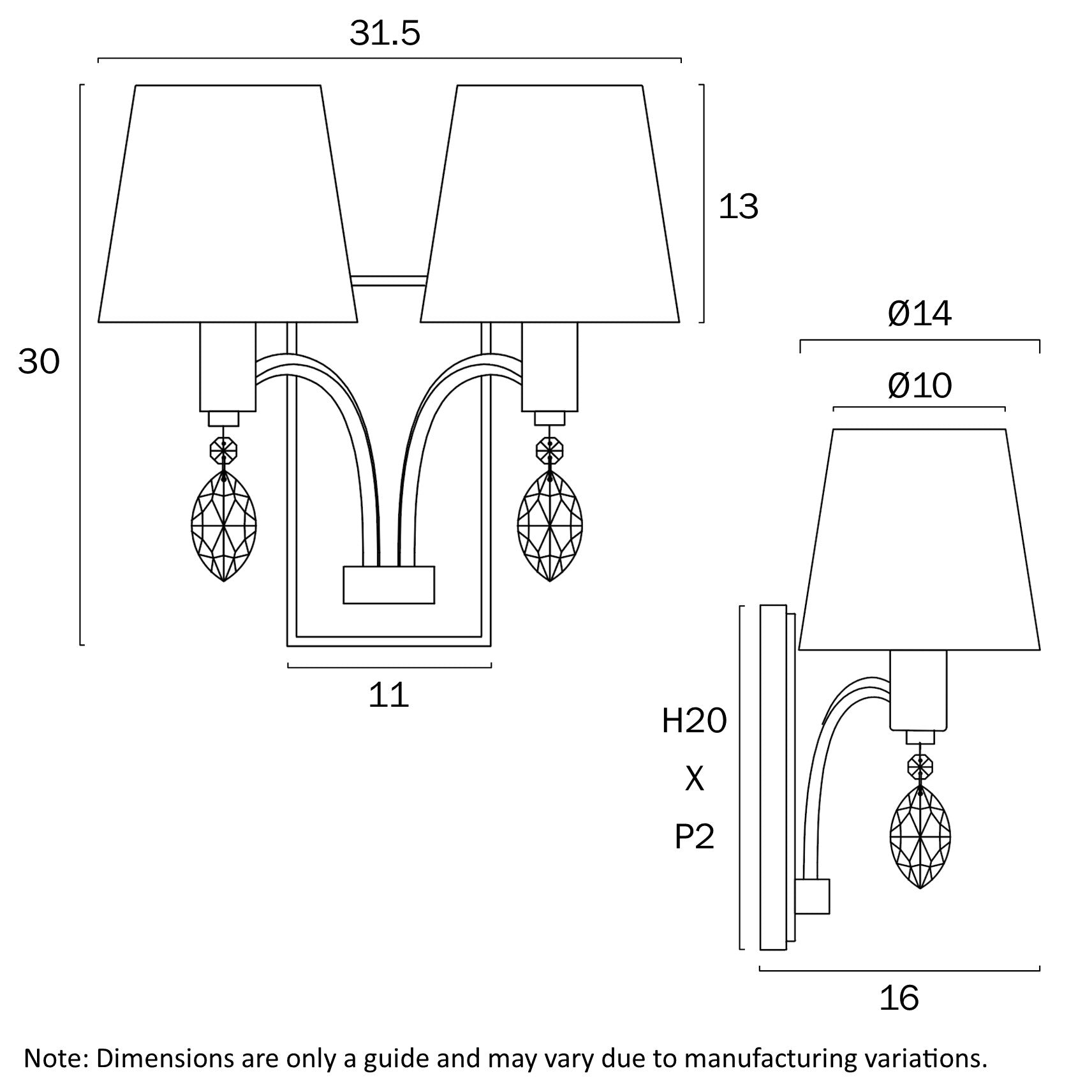 Telbix MALVERN 2 WALL LIGHT - Mases LightingTelbix