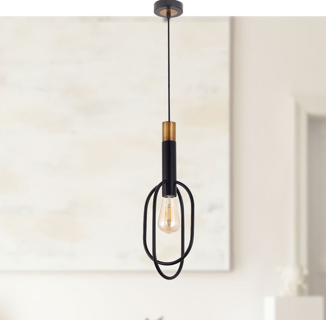 Telbix Marvin 1 Lt Pendant Oval - Black Gold - Mases LightingTelbix