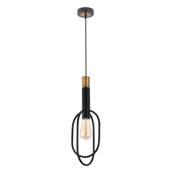 Telbix  Marvin 1 Lt Pendant Oval - Black Gold
