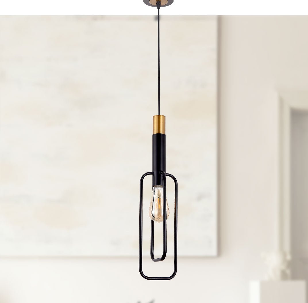 Telbix Marvin 1 Lt Pendant Square- Black Gold - Mases LightingTelbix