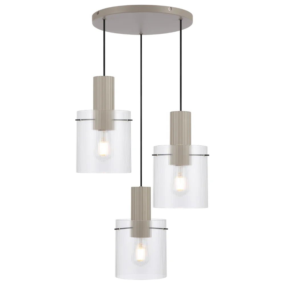 Telbix MIKA 3 LIGHT PENDANT MIKA PE03 - GY - Mases LightingMases Lighting