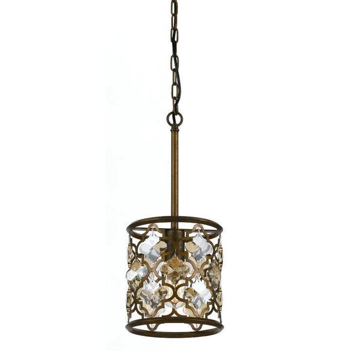 Telbix Mimosa Round 1LT Pendant - Mocha and Crystal/ Round - Mases LightingTelbix