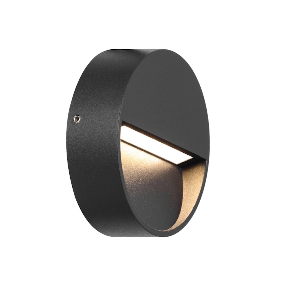 Telbix Musan Round and Square LED Step Wall Light in Black