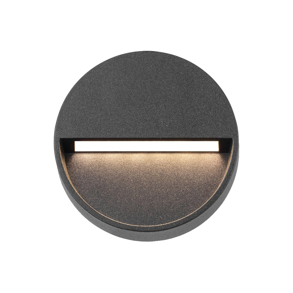 Telbix Musan Round and Square LED Step Wall Light in Black