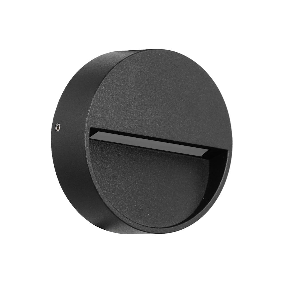 Telbix Musan Round and Square LED Step Wall Light in Black