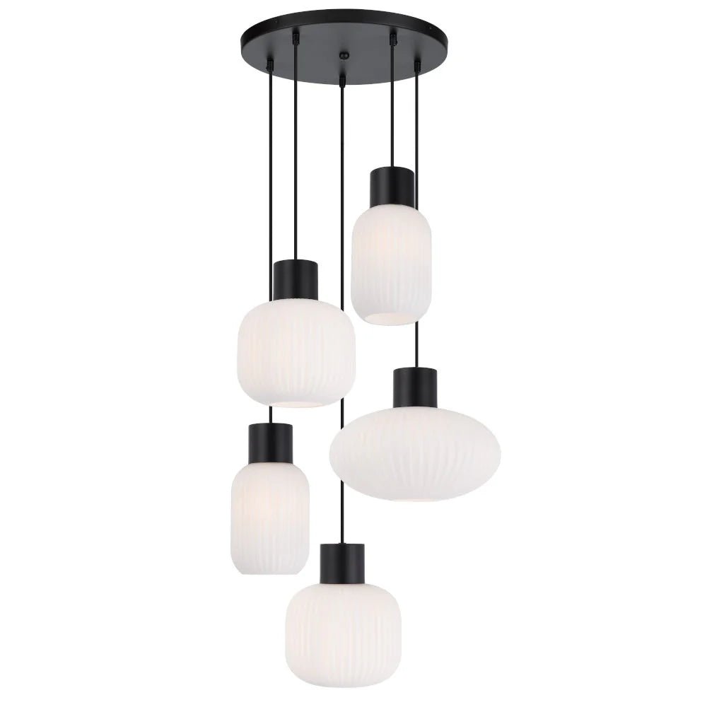 Telbix Nori 5 Lights Pendant - Black Opal Matt - Mases LightingTelbix