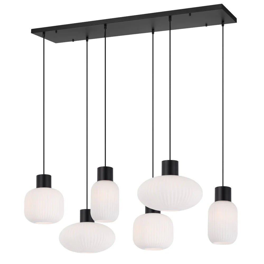 Telbix Nori 6 Lights Pendant - Black Opal Matt - Mases LightingTelbix