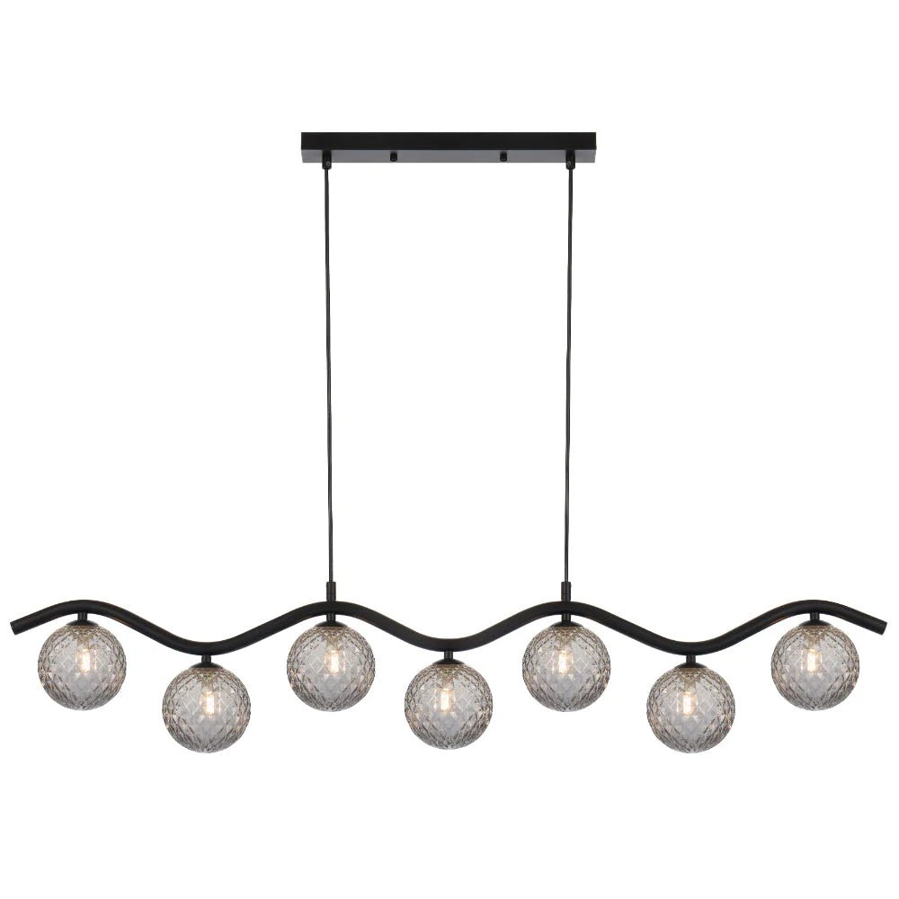 Telbix Orton 7 Light Pendant Black - Mases LightingTelbix