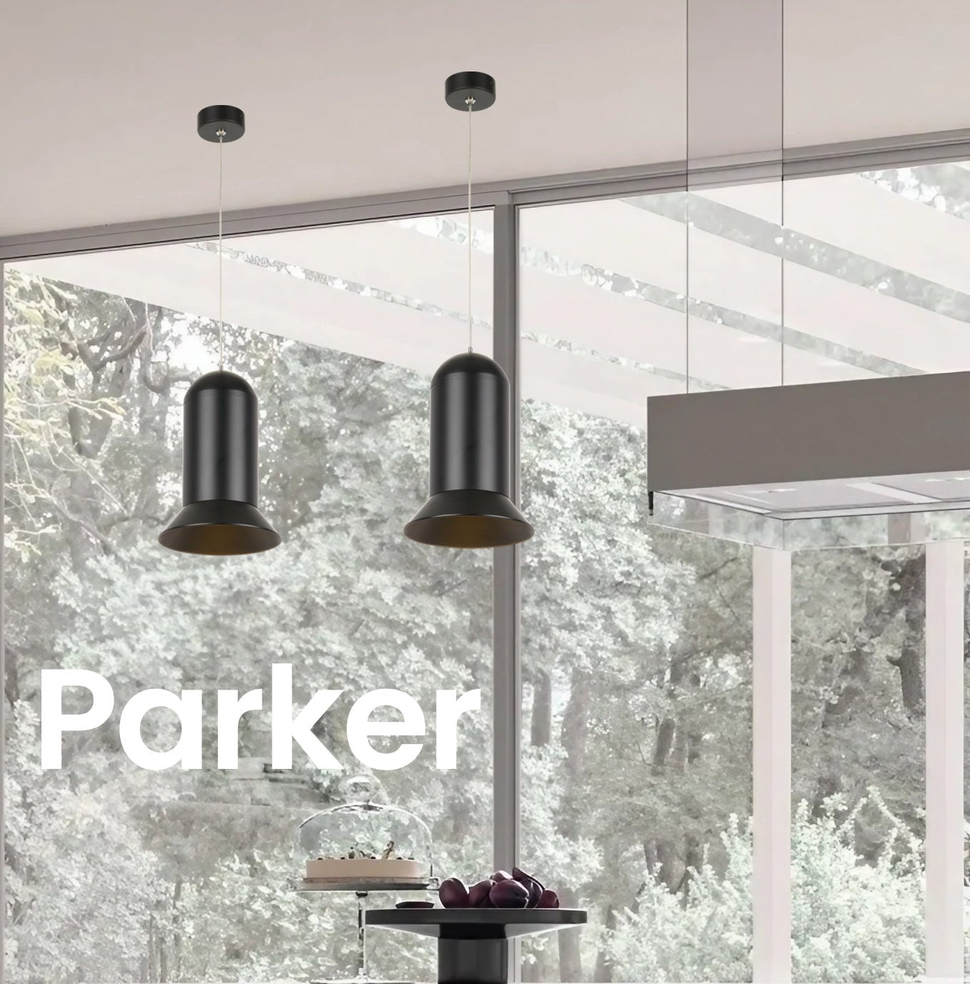 Telbix Parker Led Pendant 16cm, 9cm - Black/White