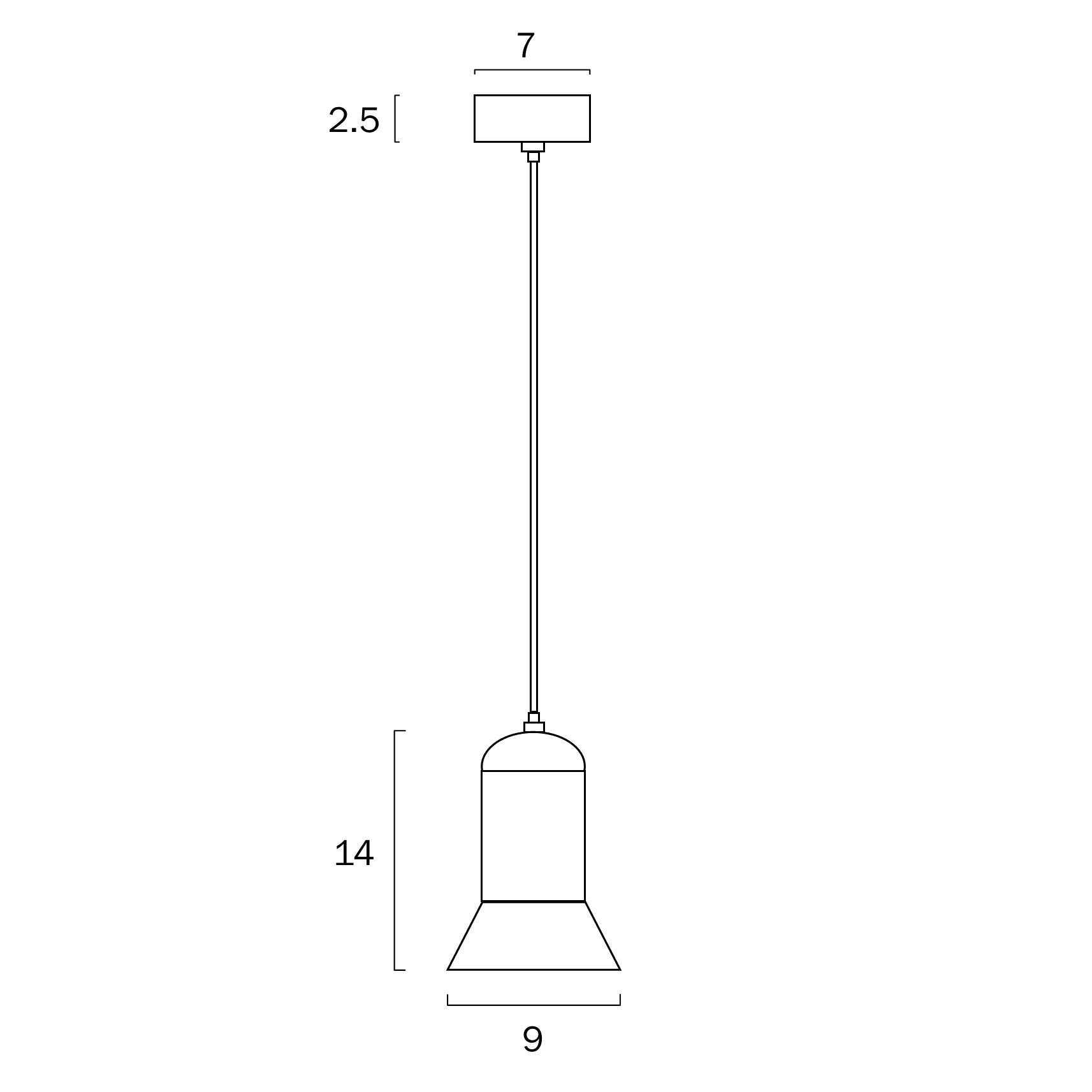 Telbix Parker Led Pendant 16cm, 9cm - Black/White