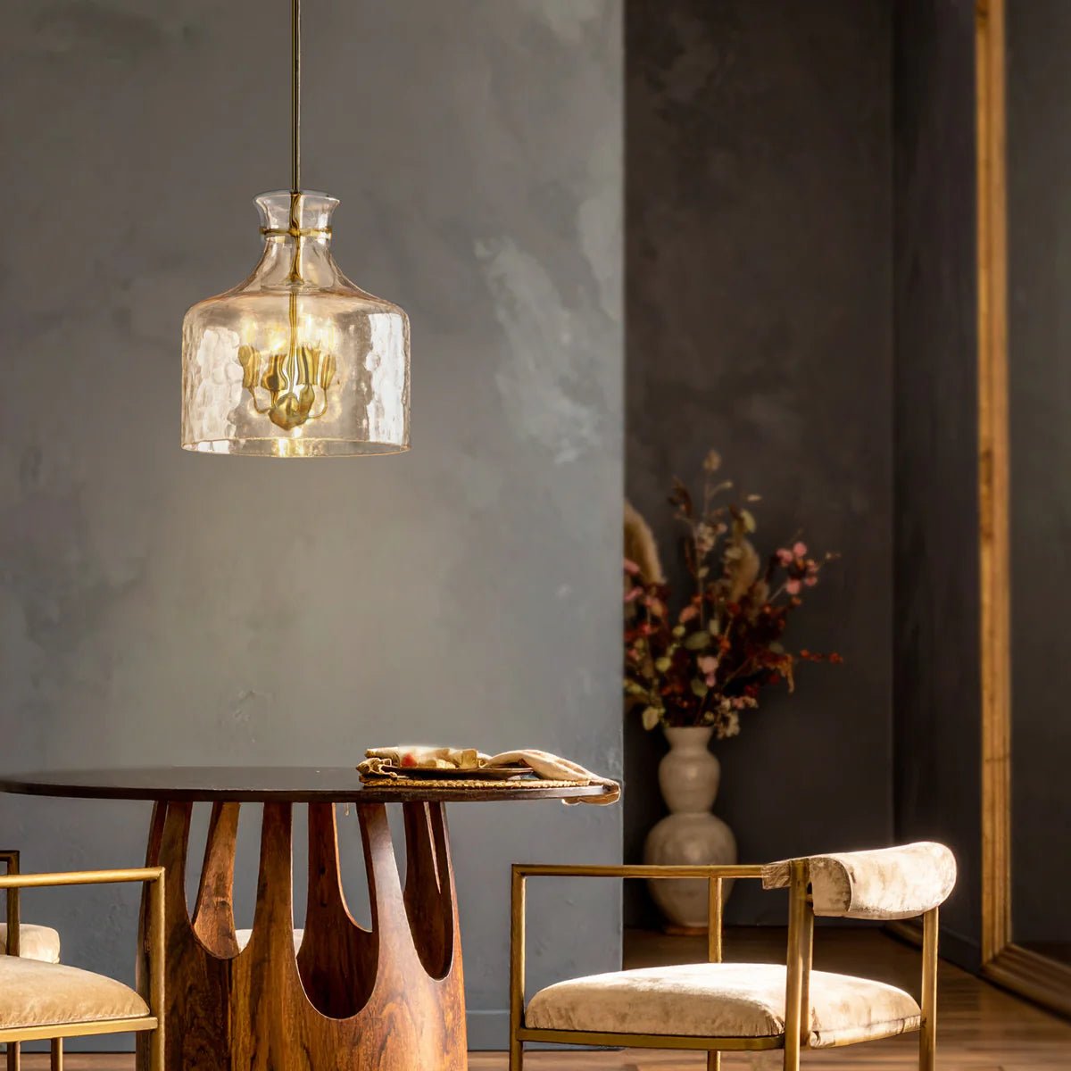 Telbix Perron 4 Light Pendant in Nickel, Black and Antique Gold - Mases LightingTelbix
