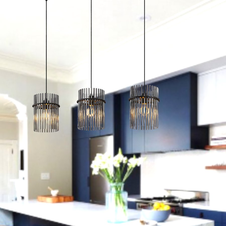 Telbix Quilo 3 Light Pendant- Black - Mases LightingTelbix