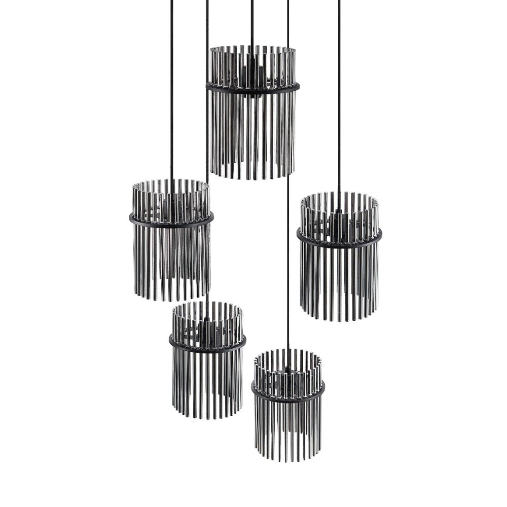 Telbix Quilo 5 Light Pendant- Black - Mases LightingTelbix
