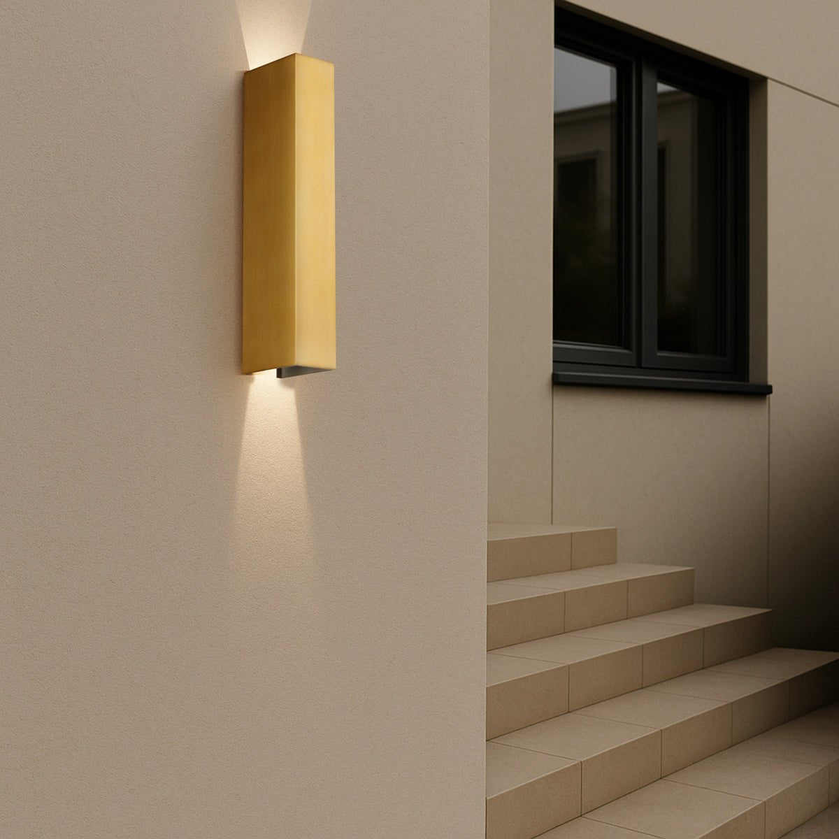 Telbix Ryland Exterior LED Up / Down Wall Light in Brass, Black and Rust